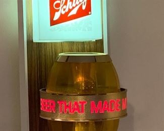 1960’s Schlitz rotating barrel bar light.