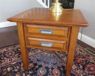 $95.00, Oak side table VG condition 26/26/26"