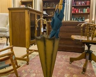 Vintage Umbrella Stand and umbrellas!