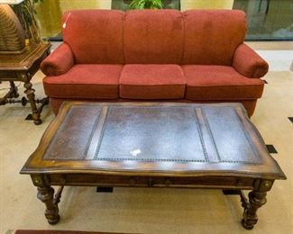 Leather top coffee table