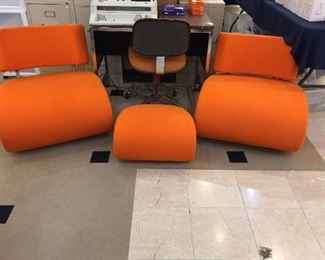 2 Softline Apollo Chairs & Ottoman - cute!