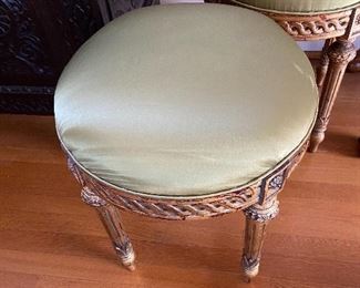 Pair of tabouret style stools 15" diameter x 18"h $150 each. Please specify if you want one or both when you click "buy"