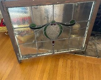 One of two stained glass hanging windows This is 36"w x 32"h.   $260 