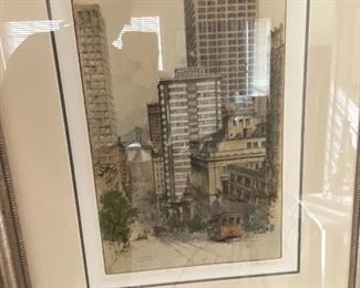 josef Erdenberger etching of San Francisco 