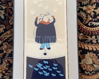 Rie Munoz "Spring Ice Fishing" serigraph $1600