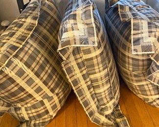 Trio of plaid square pillows $120 for the set