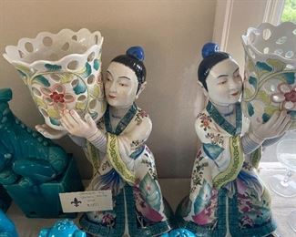 Porcelain by Chelsea House pair of women $500  approximatley 22 inches tall
