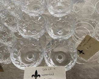 Waterford tall coupes set of 7 $140 - Lismore pattern