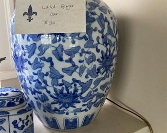 lidded ginger jar $120