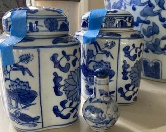 pair of lidded jars $80 small bottle available for sale during in person shopping Friday and Saturday