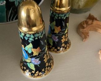 Rosenthal Versace gold ivory salt and pepper shakers $140