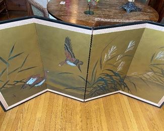 Lovely Asian screen 36"h x 72" wide with mounting brackets $480