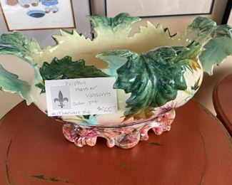 Delphin Massier Vallauris cache pot earthenware slip. $400