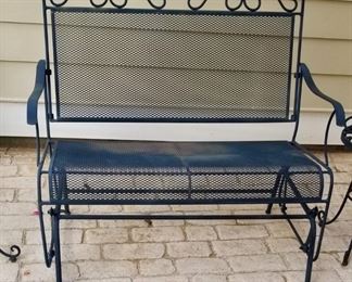 Wrought Iron Rocking Bench - $100