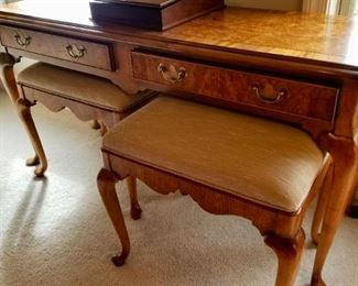 Vintage Vanity or Sofa Table with 2 benches - $100.              54"x18"x27"