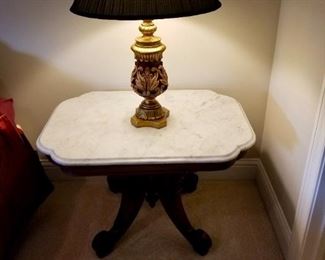 Antique Marble Top Side Table - $75 - 31x22x21.5