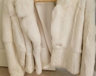 White Rabbit Fur Jacket - Size 8-10 - $150