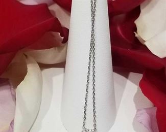 New, 18", 14K White Gold Full Circle Shape Pendant of Multiple Brilliant Cut Diamonds (GH color & SI2-I1 clarity) Necklace, 2.17g, Estimate $600- $850