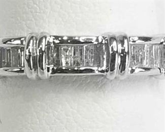 Multi Baguette Diamond 18K White Gold Band