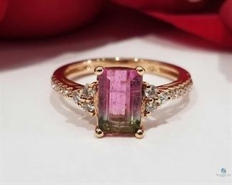 14K Rose Gold Bi-Colored Gemstone Ring