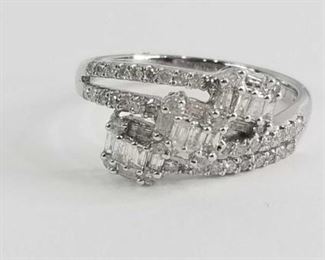 Wrap Style Diamond 18K White Gold Ring