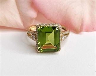 Gorgeous Radiant Cut Pear Colored Diamond Ring