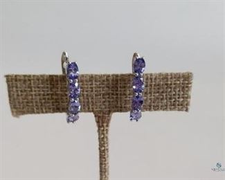 .925 Silver Tanzanite Earrings