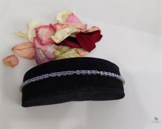 Tanzanite and Diamond .925 Silver Bracelet