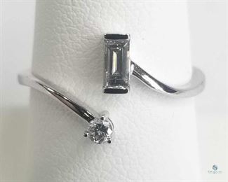 Baguette and Diamond 14K White Gold Ring