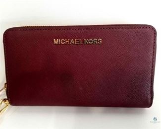 Michael Kors Merlot Jet Set Wristlet