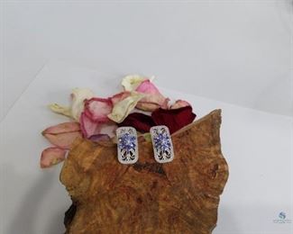 Vintage Style Tanzanite .925 Silver Earrings and Pendant