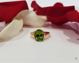 14K Yellow Gold Oval Cut Pear Colored Diamond Ring