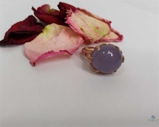 Blue Jade and Blue Sapphire .925 Silver Ring