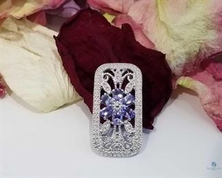 Vintage Style Tanzanite .925 Silver Pendant