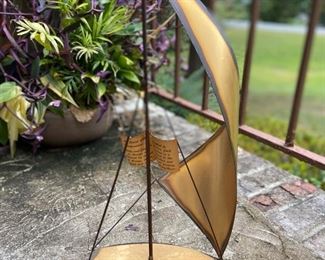 Vintage signed Marion Jason brass ship