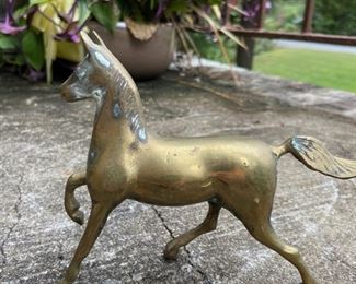 Vintage brass horse