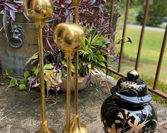 Vintage brass tall candlesticks