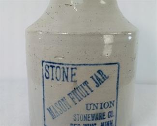 Antique Union Stoneware Co Mason Fruit Jar