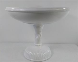 Atterbury compote with hand stem in milk glass