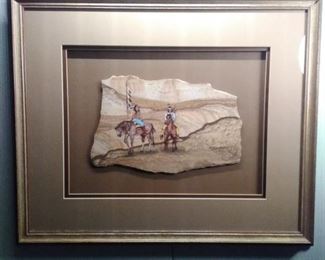 Framed Painting on Stone 1 by M Dennis