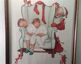 sANTA AND ELVES PRINT BY NORMAN ROCKWELL