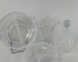 Vintage Glass Hobnail Pattern 4 pieces
