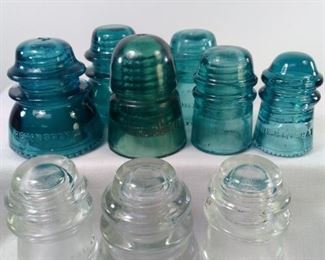 Vintage Hemingray HC CO Glass Insulators
