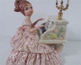 Vintage Figurine by R. Krebs Girl at Piano