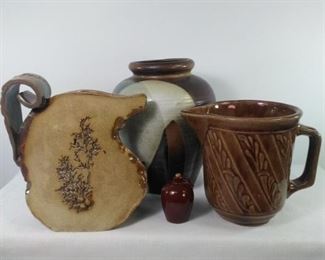 Misc unique pottery in netrual colors