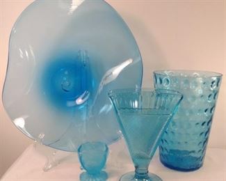 Vintage Light Blue Glass Grouping