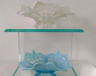 Vintage Art Glass Footed Dishes