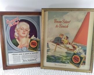 Lucky Strike 1932 1933 framed advertising