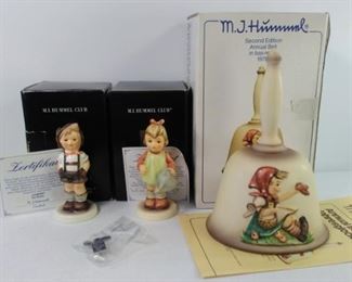 M.I. Hummel Club Figurines 1979, annual bell, pin