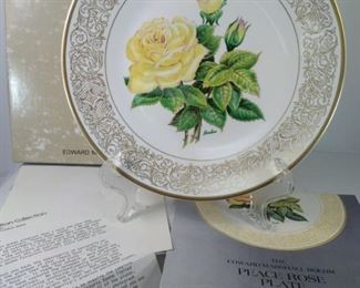Edward Marshall Boehm Peace Rose Plates